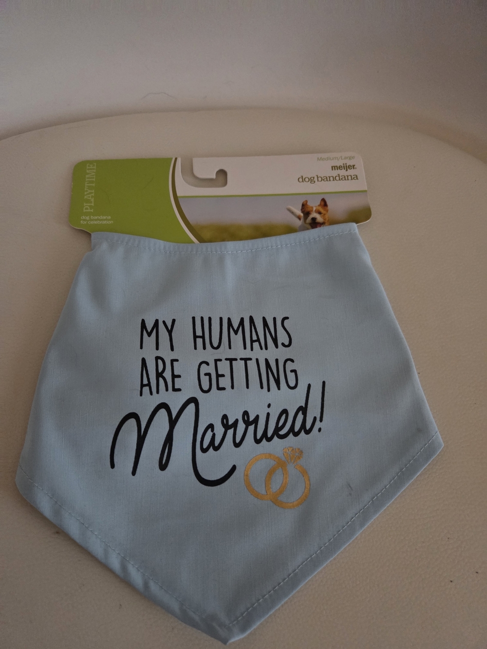Light Blue "My Humans Are Getting Married" Dog Bandana
